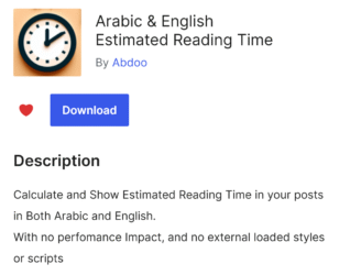 Arabic & English Estimated Reading Time